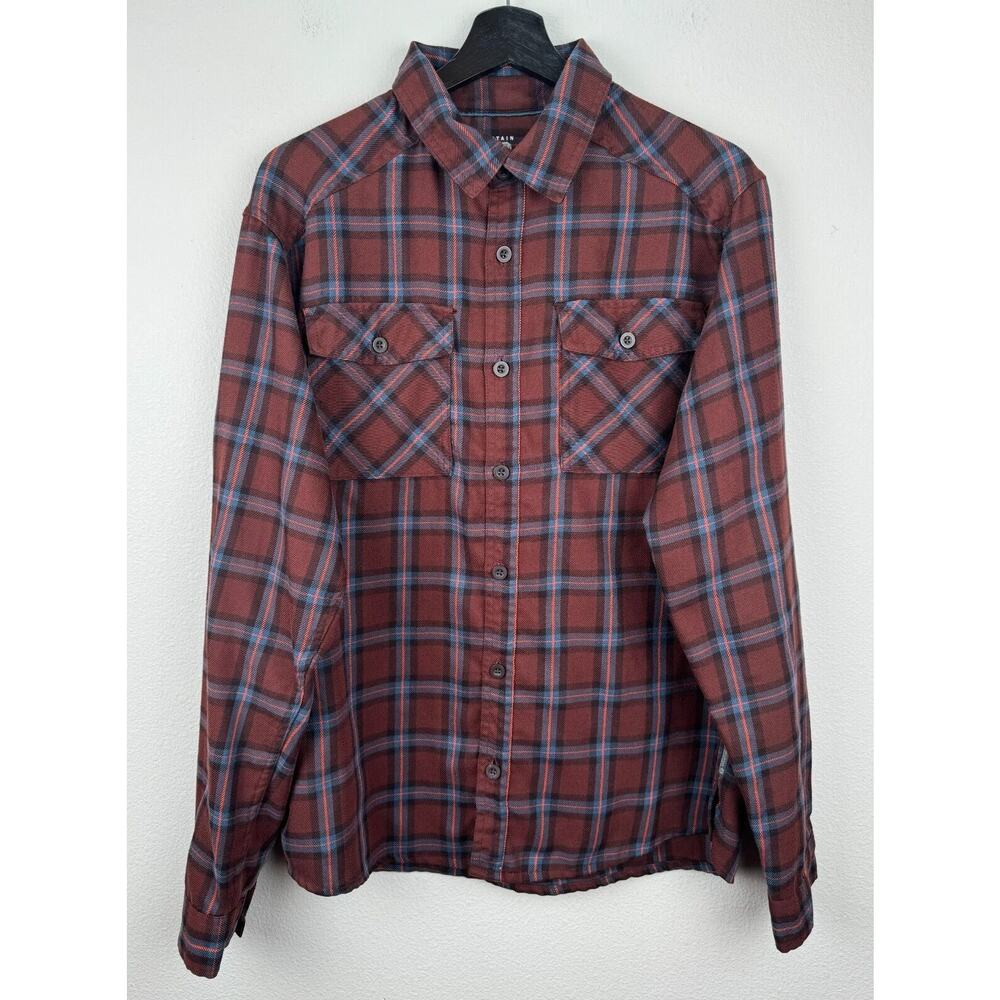 Mountain Hardwear Shirt Mens Size Medium Red Long Sleeve Plaid Flannel Logger
